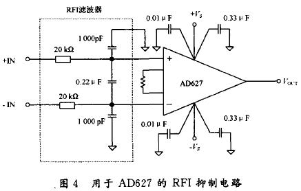 ����AD627��RFI���Ƶ�·