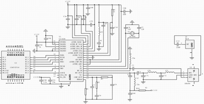 CC1020��΢�����������ӵ�·
