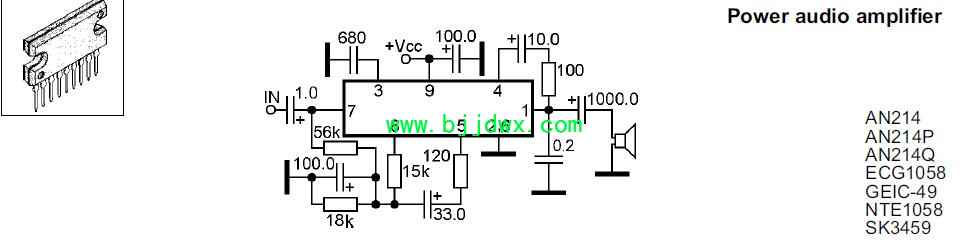 AN214 AN214P ECG1058 GEIC-49 NTE1058 SK3459 Ӧ�õ�·ͼ.jpg
