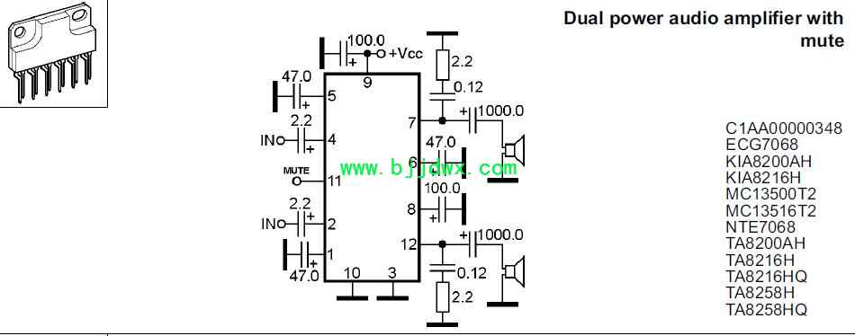 C1AA00000348 ECG7068 KIA8200AH KIA8216H MC13500T2 NTE7068Ӧ�õ�·ͼֽ.jpg