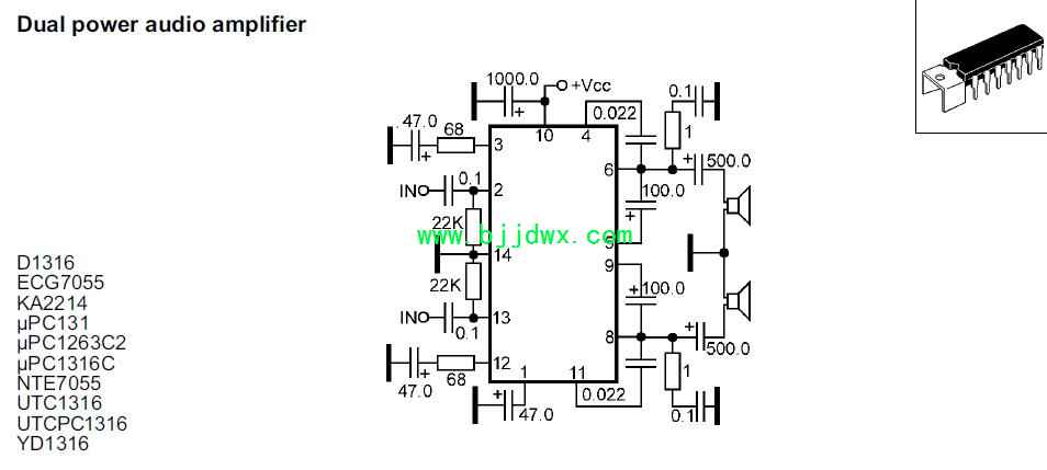 D1316 ECG7055 KA2214 UPC131 UPC1316C NTE7055 UTC1316ͼֽ.jpg