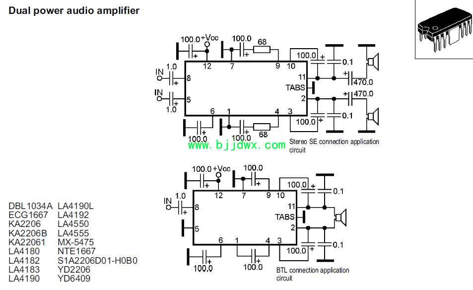 DBL1034A LA4190L ECG1667 LA4192 KA2206 LA4550 KA2206B LA4555 KA4180 NTE1667Ӧ��.jpg