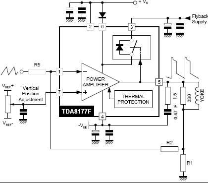 TDA8177F���Ź������ߵ�ѹ���ڲ�ԭ��ͼ