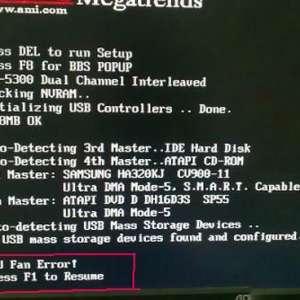 (���Կ���BIOS��ʾCPU Fan Error)  ����BIOS���ô���(��������)